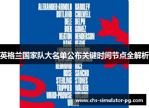 英格兰国家队大名单公布关键时间节点全解析